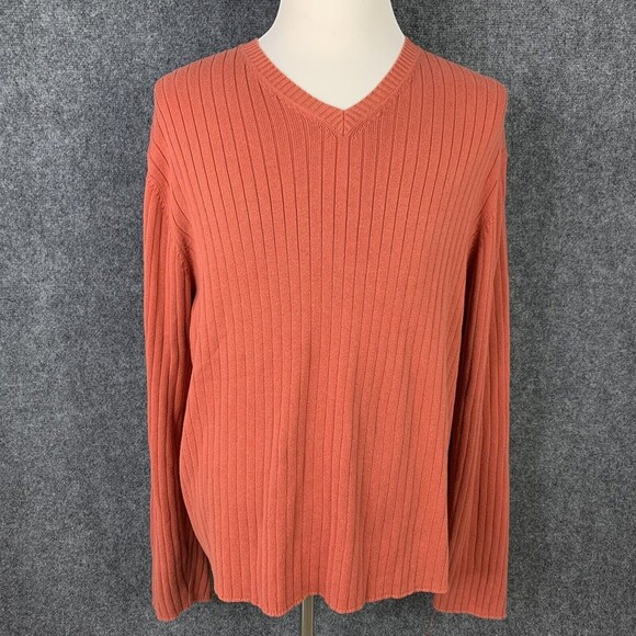 J.CREW Other - J Crew Long Sleeve Sweater Men XL Ribbed V-neck Rust Color